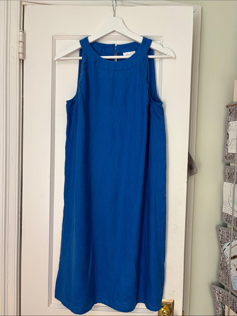J Jill Love Linen Shift Dress in Bright Blue XS also fits S